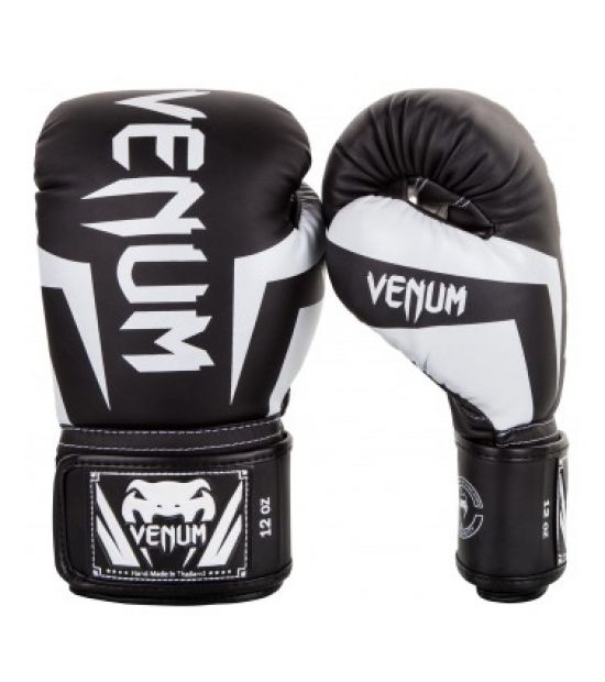 Боксерские перчатки  VENUM ELITE BOXING GLOVES - BLACK/WHITE